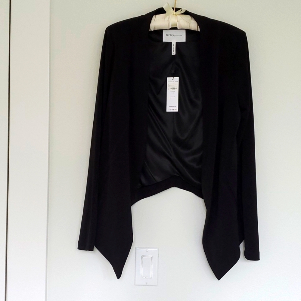 BCBGeneration Women's Crepe Blazer, Black, L